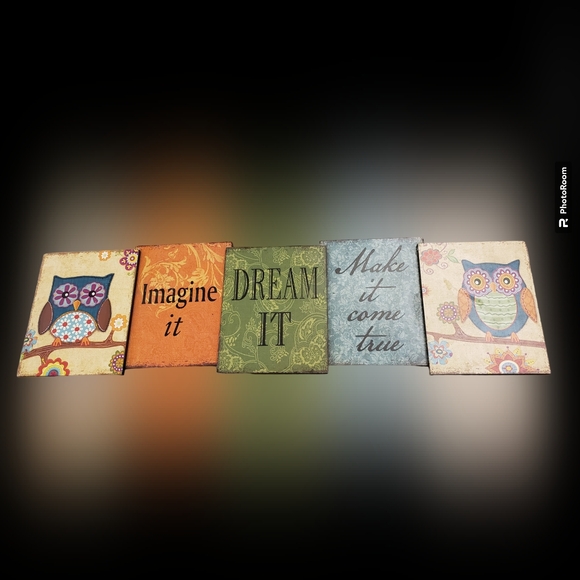 Inspirational Owl Wall Art Set - Picture 1 of 8